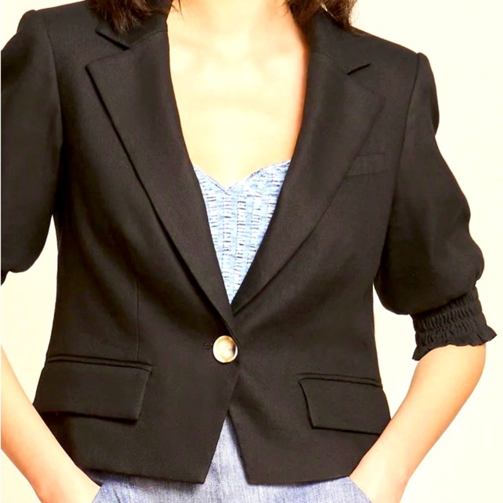 Veronica Beard NWT Annabella Jacket black linen jacket sz 6